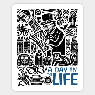 A day in life, Sgt Pepper lonely hearts, beatles tshirt, merch, Magnet